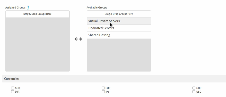 Adding and Sorting Package Groups on Order Forms
